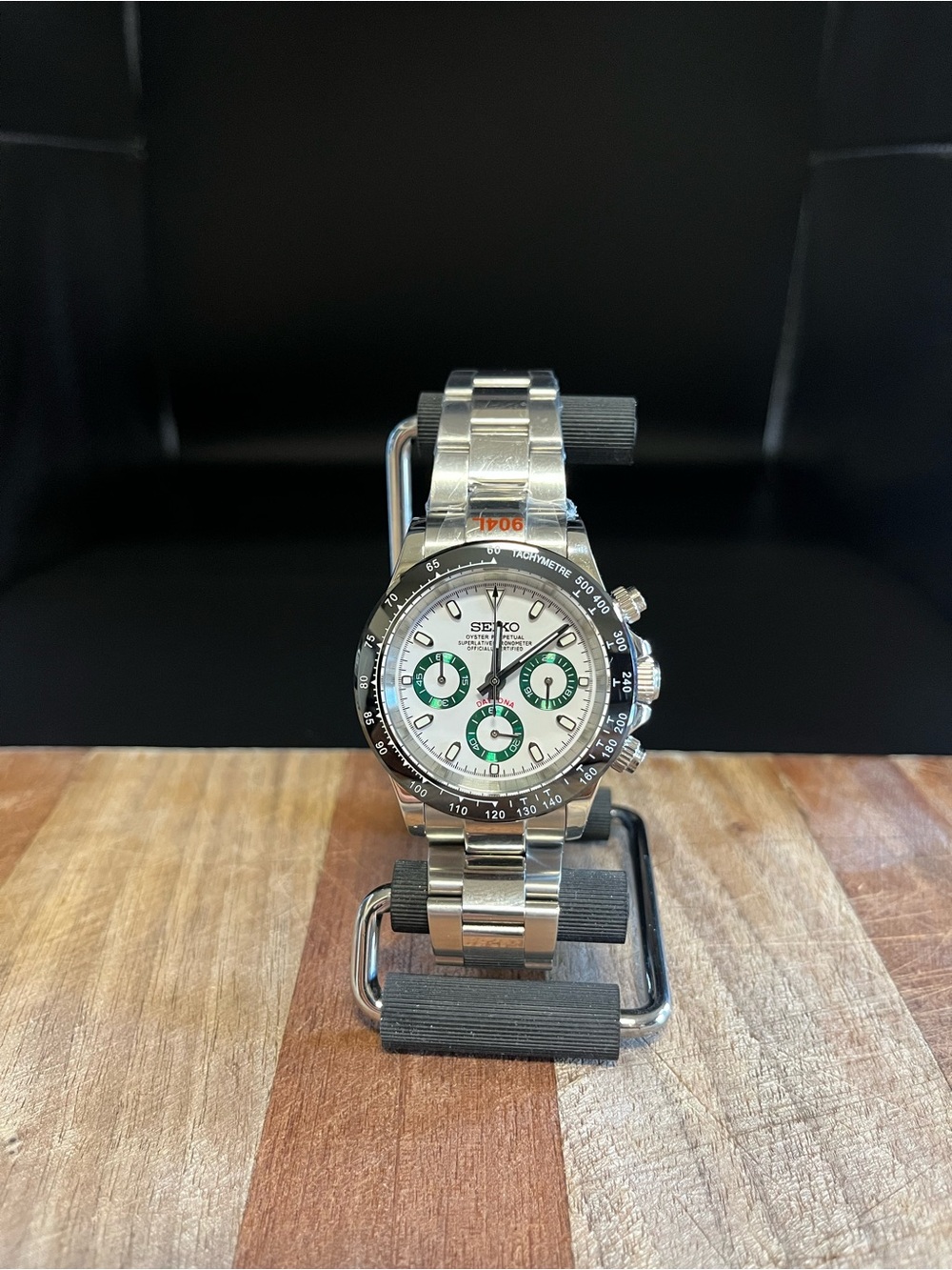 Custom VK63 Racing Chronograph Mod – White/Green Dial